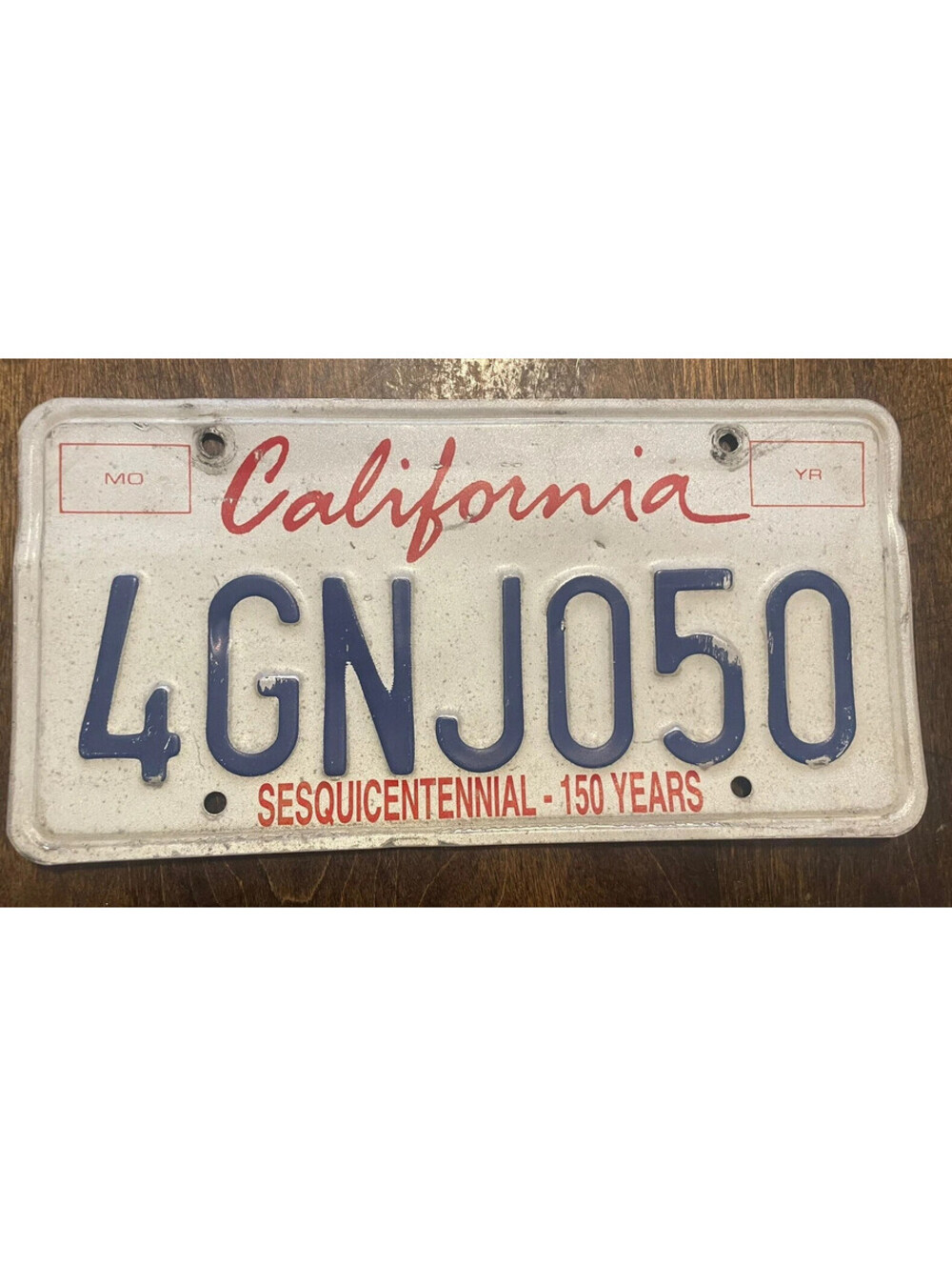 License Plate California CA Cali USA American Vintage Expired 4 GNJ 050